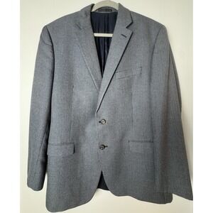 Ralph Lauren Men's Blue/Grey Suit Jacket Sport Coat Size 42R Polyester & Rayon